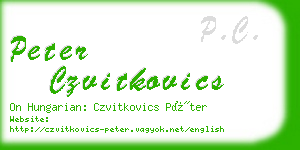 peter czvitkovics business card